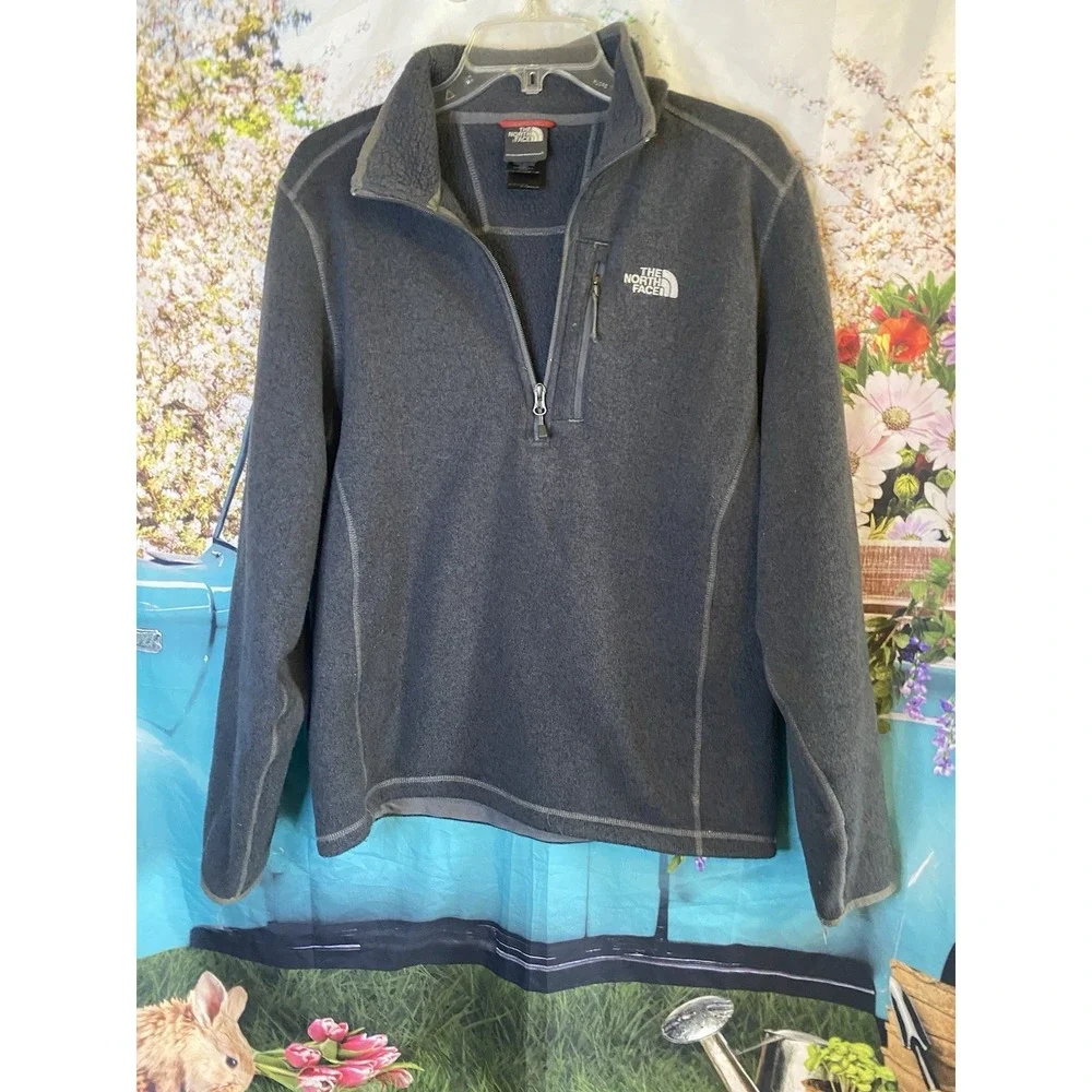 The North Face Navy Polyester 1/4 Zip Neck Pull Over Shirt Jacket  Men's M